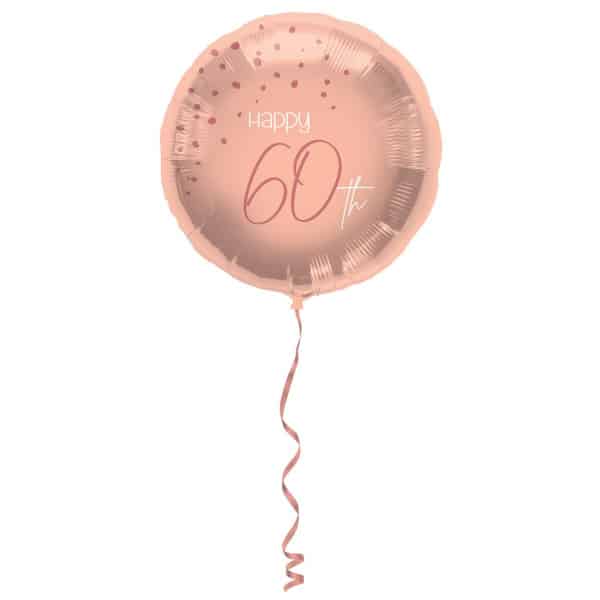 60th Birthday Elegant Lush Blush Rose Gold Foil Party Balloons - 45cm