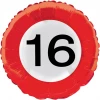 16th Birthday Traffic Sign Foil Balloon - 45cm