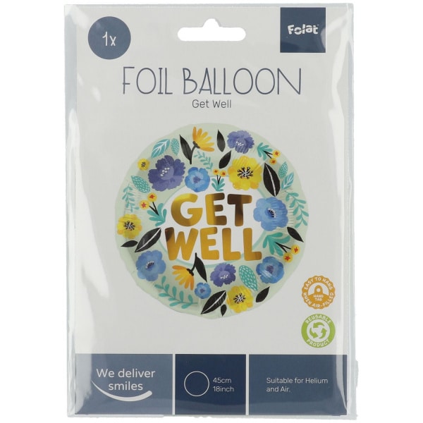 Get Well Soon Flowers Foil Balloon - 45cm