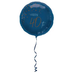 40th Birthday Elegant True Blue Foil Party Balloons - 45cm