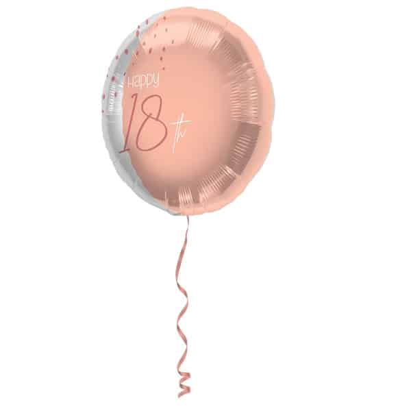 18th Birthday Elegant Lush Blush Rose Gold Foil Party Balloon - 45cm