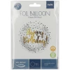 Happy Birthday! Gold & Black Dots Foil Balloon - 45cm