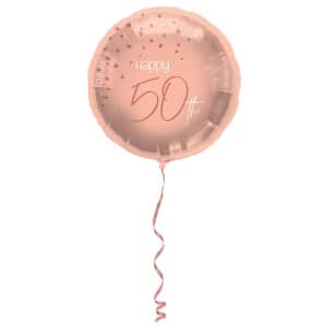50th Birthday Elegant Lush Blush Rose Gold Foil Party Balloons - 45cm