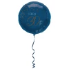 30th Birthday Elegant True Blue Foil Party Balloons - 45cm