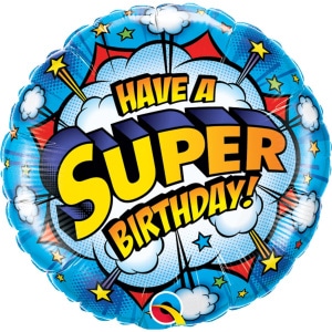 Superhero 'Have A Super Birthday!' Foil Balloon - 45cm