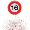 16th Birthday Traffic Sign Foil Balloon - 45cm
