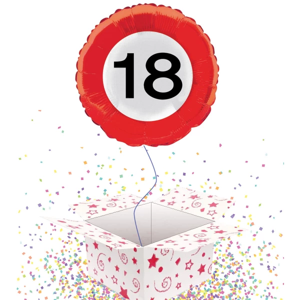 18th Birthday Traffic Sign Foil Balloon - 45cm