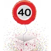 40th Birthday Traffic Sign Foil Balloon - 45cm