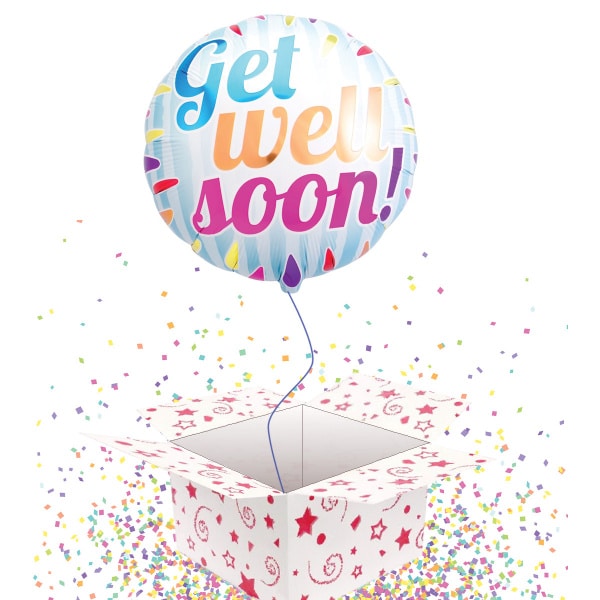'Get Well Soon!' Multicolored Foil Balloon - 45cm