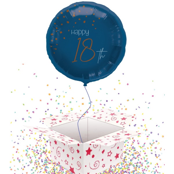 18th Birthday Elegant True Blue Foil Party Balloon - 45cm