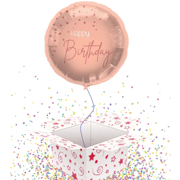 Happy Birthday Elegant Lush Blush Rose Gold Foil Party Balloon - 45cm