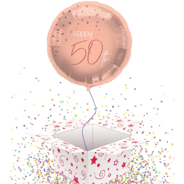 50th Birthday Elegant Lush Blush Rose Gold Foil Party Balloons - 45cm