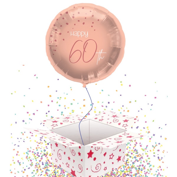 60th Birthday Elegant Lush Blush Rose Gold Foil Party Balloons - 45cm