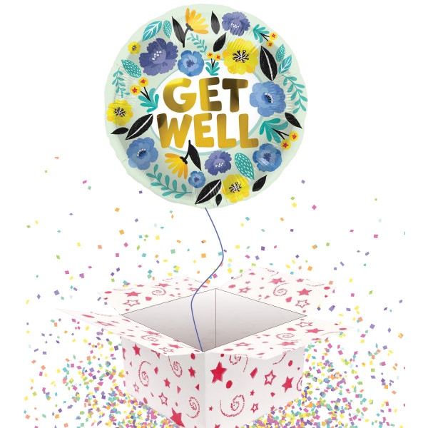 Get Well Soon Flowers Foil Balloon - 45cm