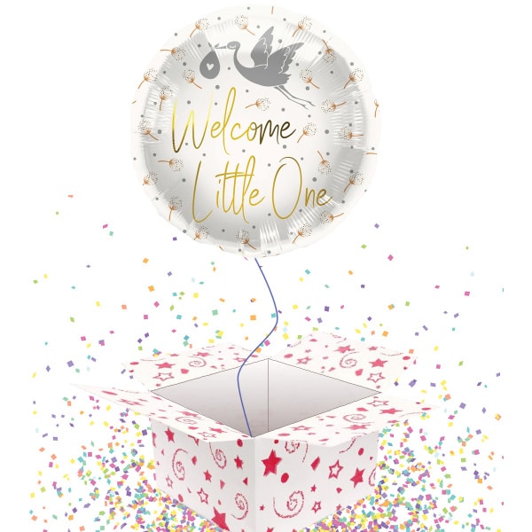 New Baby 'Welcome Little One' Stork Foil Balloon - 45cm