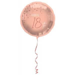 18th Birthday Elegant Lush Blush Rose Gold Foil Party Balloon - 45cm