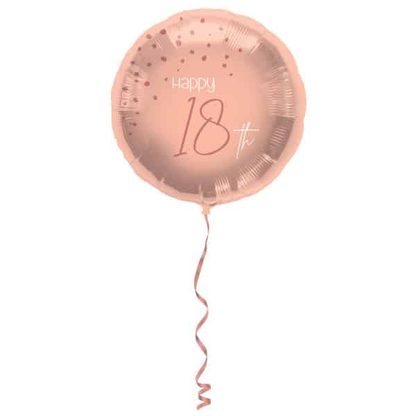 18th Birthday Elegant Lush Blush Rose Gold Foil Party Balloon - 45cm