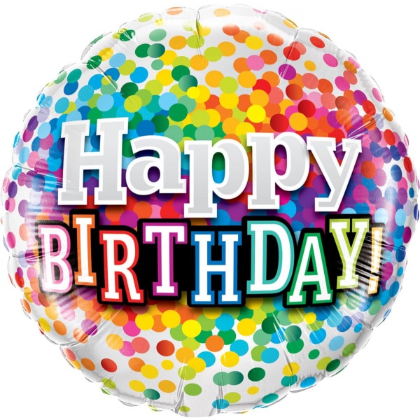 Happy Birthday Foil Balloon Confetti Explosion - 46cm
