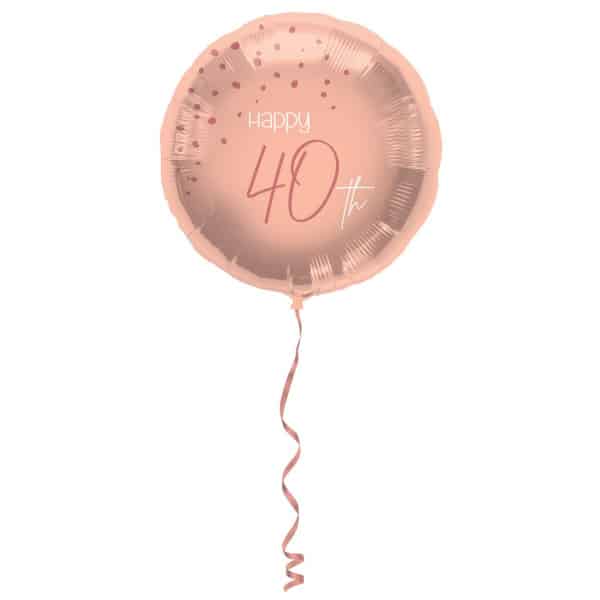 40th Birthday Elegant Lush Blush Rose Gold Foil Party Balloons - 45cm