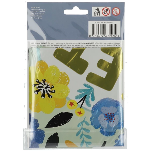 Get Well Soon Flowers Foil Balloon - 45cm