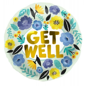 Get Well Soon Flowers Foil Balloon - 45cm