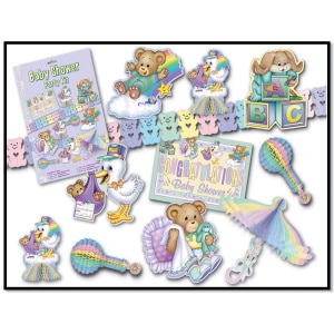 Cuddle Time 11 Piece Baby Shower Decorating Kit