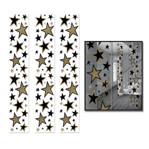 3 X Hollywood Stars Awards Night Hanging Party Panels - 1.8M X 30cm