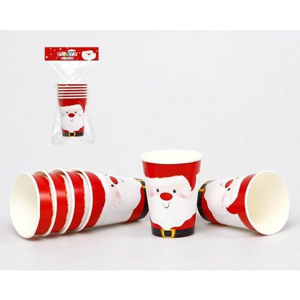 6 X Christmas Santa Paper Cups - 6cm