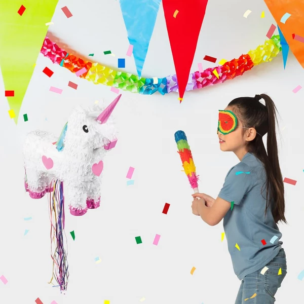 White & Pink Unicorn Pinata - 47cm x 39cm