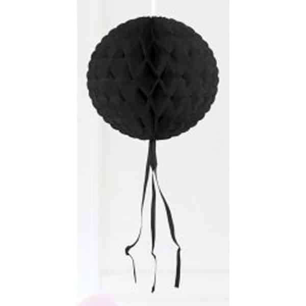 Black Honeycomb Ball Hanging Decoration - 30cm