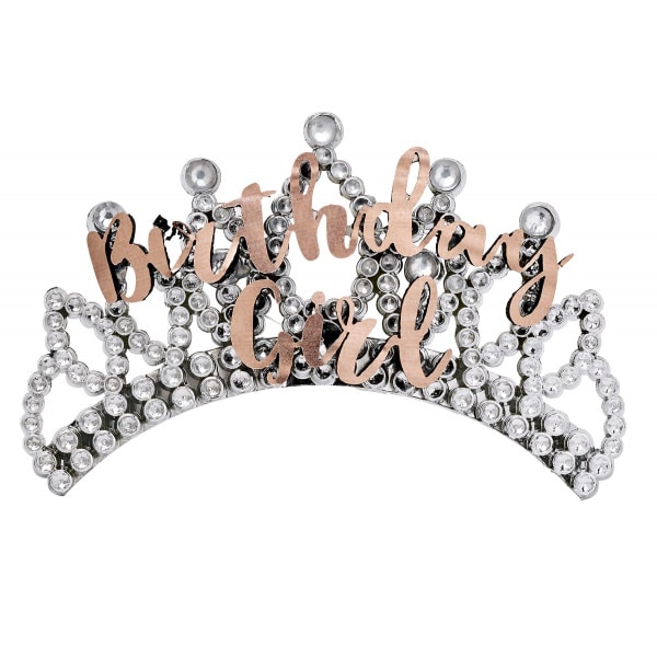 "Birthday Girl" Silver & Rose Gold Tiara