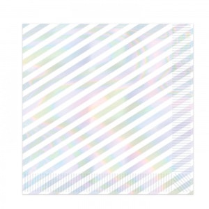 16 X Shimmering Pearlised Iridescent Paper Cocktail Napkins - 25cm
