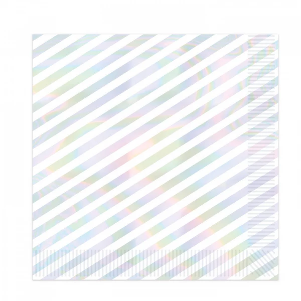 16 X Shimmering Pearlised Iridescent Paper Cocktail Napkins - 25cm