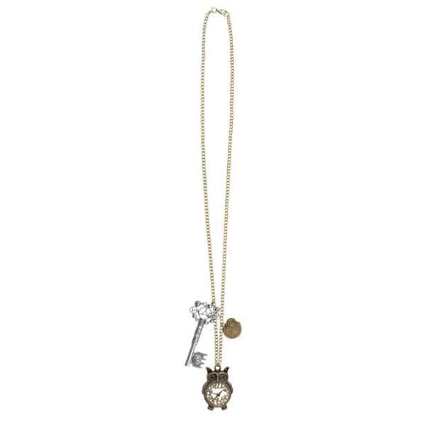 Victorian Steampunk Owl & Key Necklace