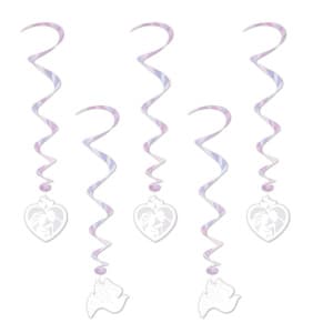 5 X Doves & Wedding Hanging Whirls