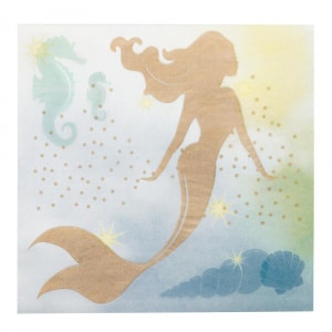 20 X Mermaid & Seahorses Paper Napkins - 33cm