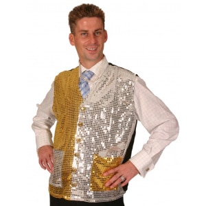 Gold & Silver Sequinned Waistcoat with Bells
