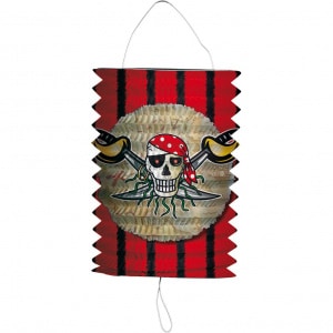 Red & Black Pirate Hanging Lantern - 16cm