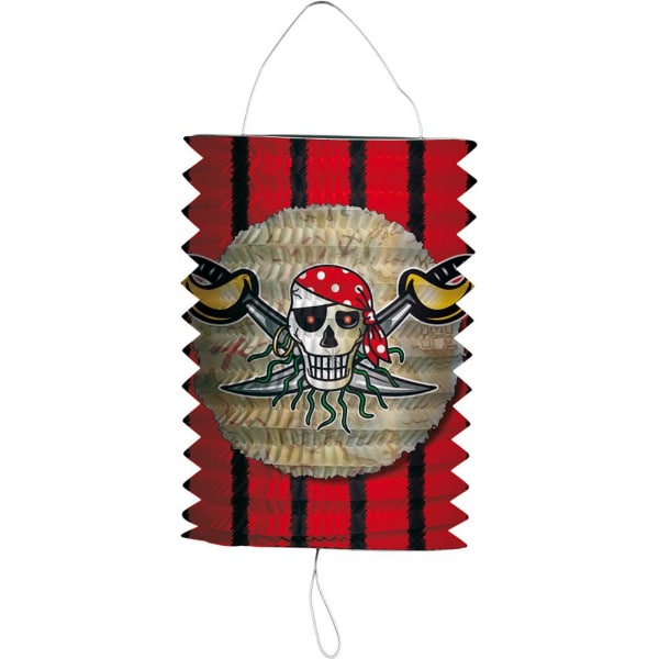 Red & Black Pirate Hanging Lantern - 16cm