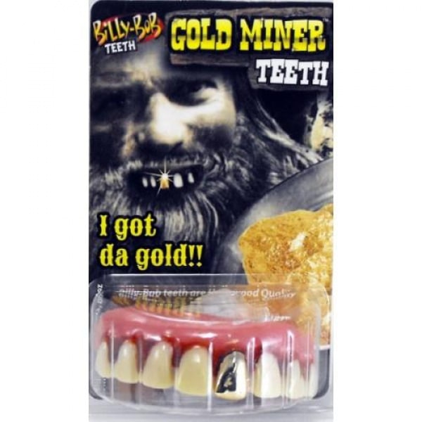 Billy Bob Gold Miner Gold Tooth Fake Teeth with Fixer