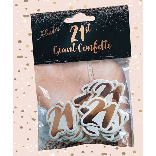 21st Birthday Shaped Deluxe Rose Gold Table Confetti - 14g