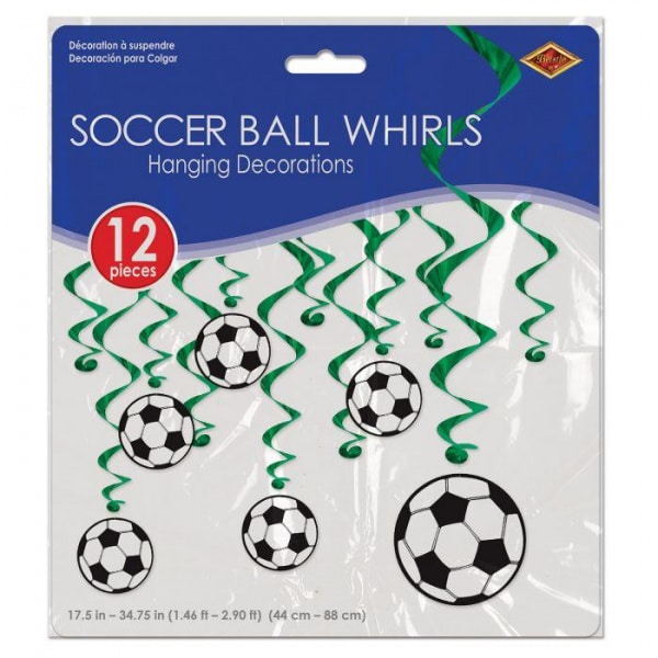 12 X Football Hanging Whirls