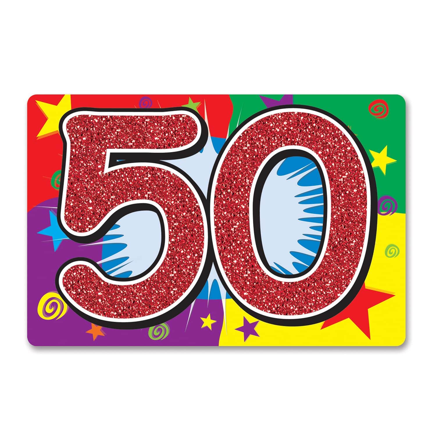 50th Birthday Bright & Glittered Sign