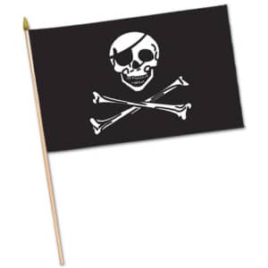 Hand Held Pirate Jolly Roger Flag - 56cm