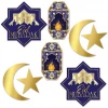 8 X Eid Mubarak Foiled Cutout Decorations - 13cm - 28cm