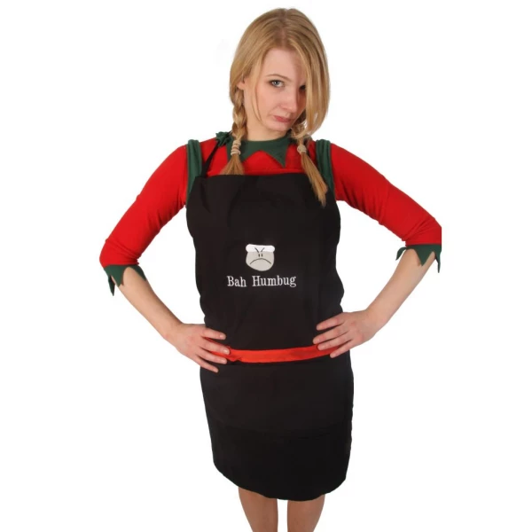 Mr Grumpy Black Christmas Apron