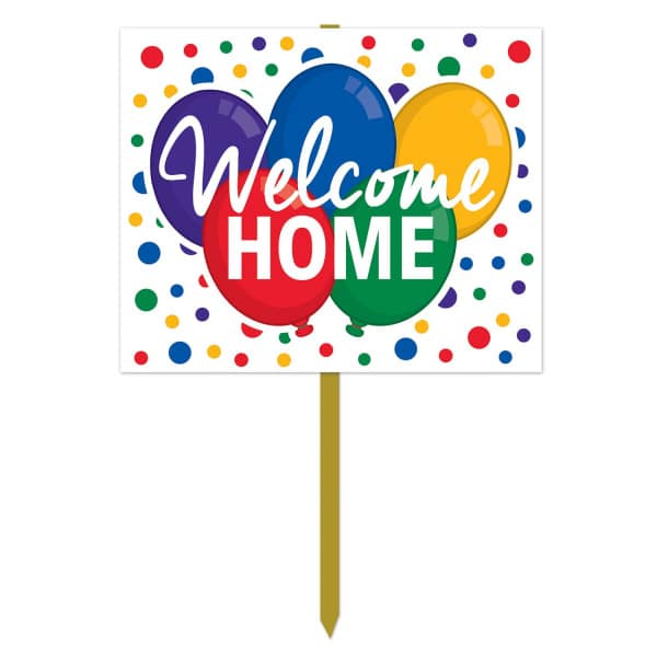 Welcome Home Balloons Garden Sign - 38cm x 30cm