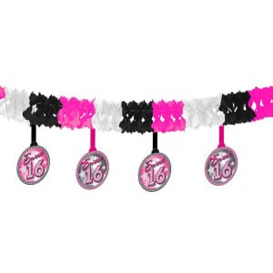 Sweet 16th Birthday Garland With Hangers - 4m