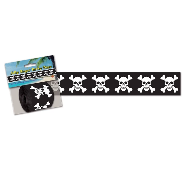 Pirate Jolly Roger Skull & Crossbones Barrier Tape - 15m