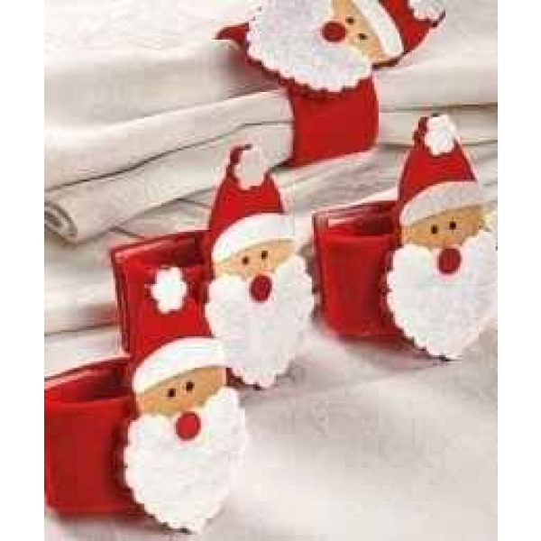 4 X Santa Face Napkin Rings